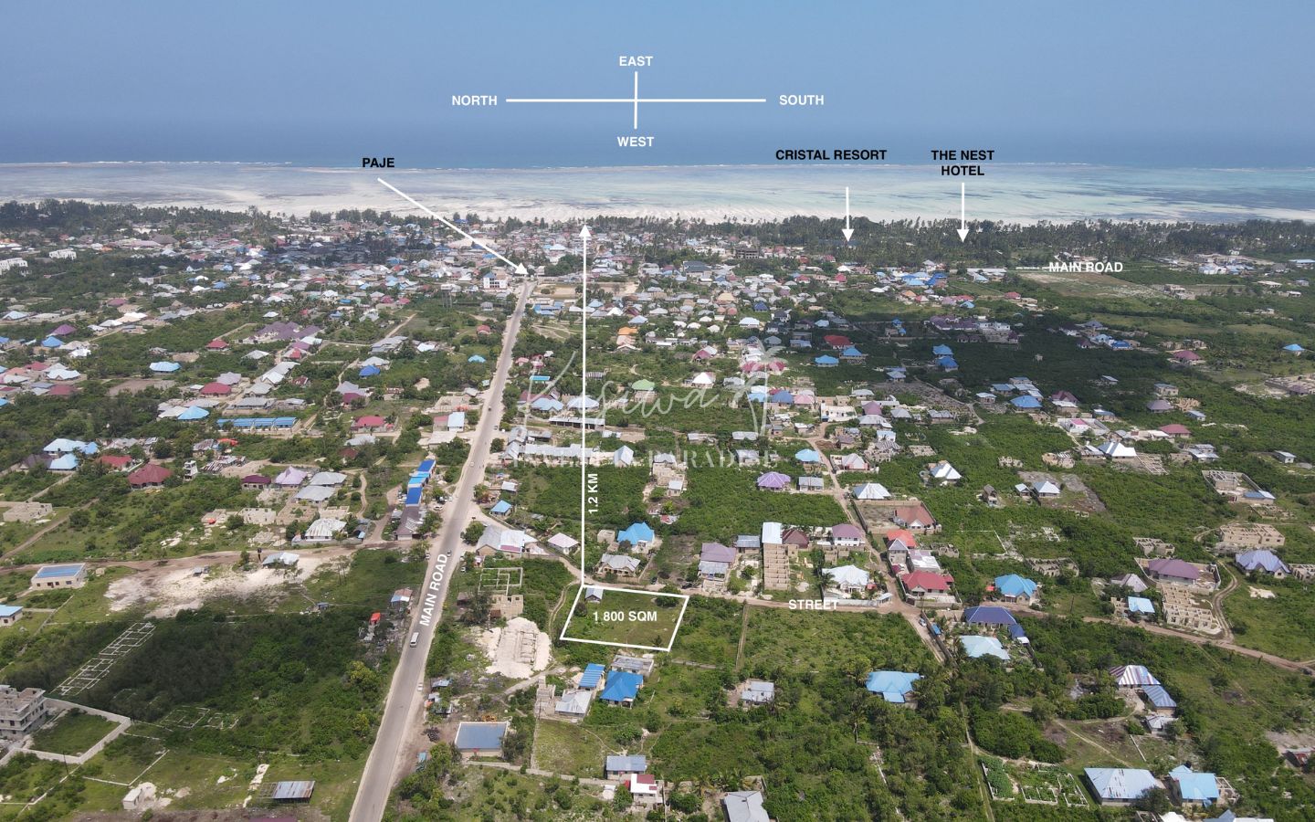 Terrain vendre Zanzibar Paje 1 800m2