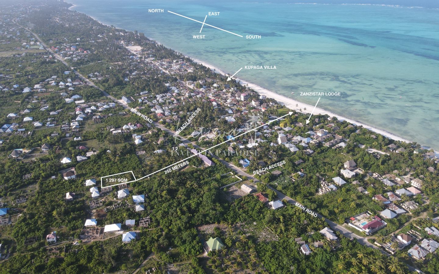 Invest terrain zanzibar Jambiani Mwendawima 1 297M2