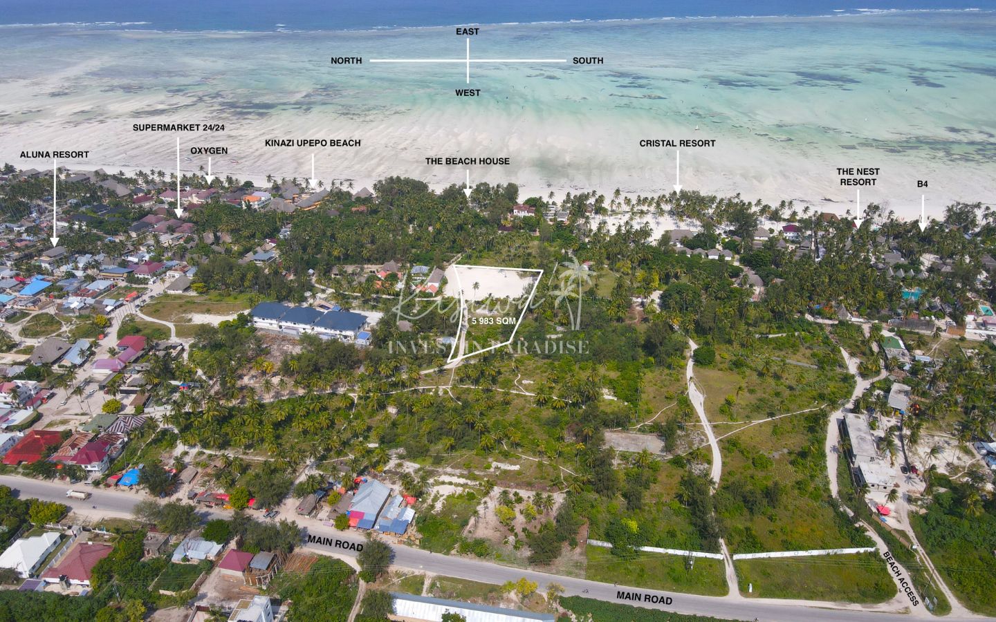 Invest terrain zanzibar Paje 5 983M2