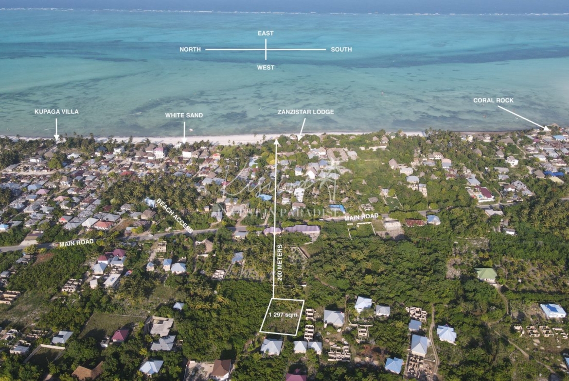 Terrain vendre Zanzibar Jambiani Mwendawima 1 297M2