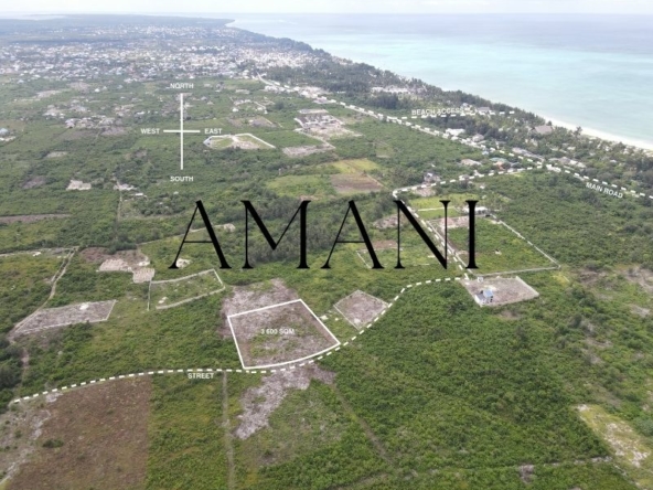 Terrain a vendre zanzibar 3 600 m2 Paje