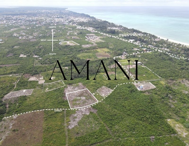 Terrain a vendre zanzibar 3 600 m2 Paje