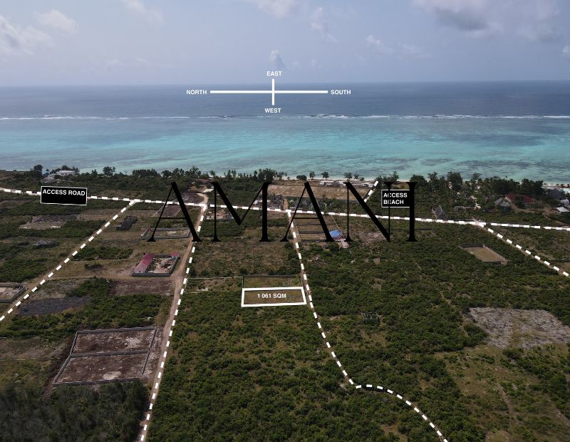 Terrain a vendre zanzibar 1 061 M2 Makunduchi