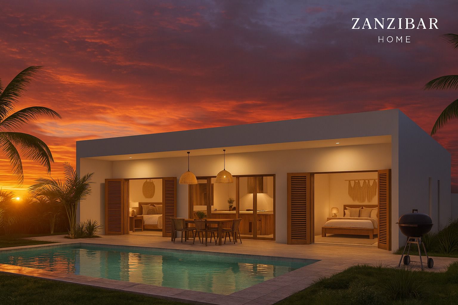 Kiwengwa Zanzibar real estate investment - residential villa project with swimming pool starting from 160,000€